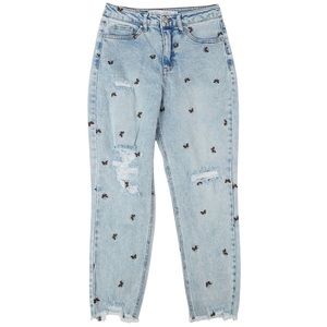 Tinseltown Butterfly Deconstructed Mom Jean